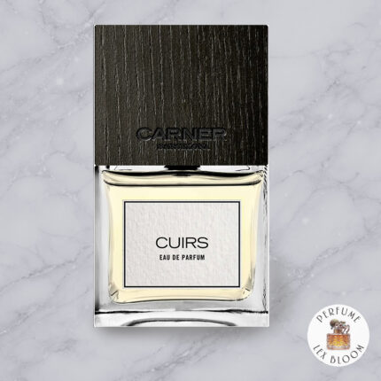 Buy Cuirs by Carner Barcelona - bottle on a marble background, Perfume Lex Bloom store. bottle on a light marble background