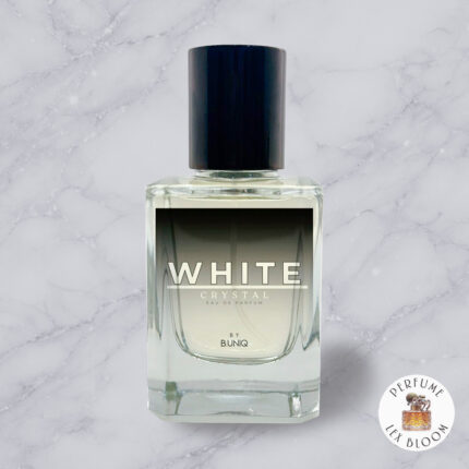 Buy White Crystal by B.UNIQ Extrait de perfume - bottle on a marble background, Perfume Lex Bloom store. bottle on a light marble background
