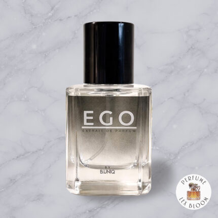 EGO by B.UNIQ Extrait de Parfum bottle on a light marble background