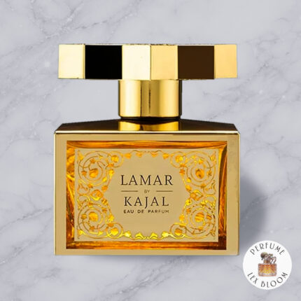 Buy Lamar by Kajal eau de parfum - bottle on a marble background, Perfume Lex Bloom store. bottle on a light marble background