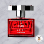 Buy Ruby by Kajal eau de parfum - bottle on a marble background, Perfume Lex Bloom store. bottle on a light marble background