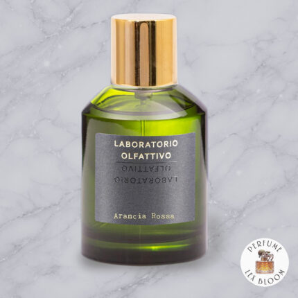 Arancia Rossa by Laboratorio Olfattivo on a marble background with Lexbloom store logo.